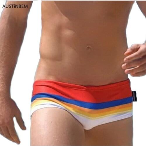 Y105 summer beach shorts man swimwear swimming briefs stripe men swim trunks swimsuits bikinis bathing suits