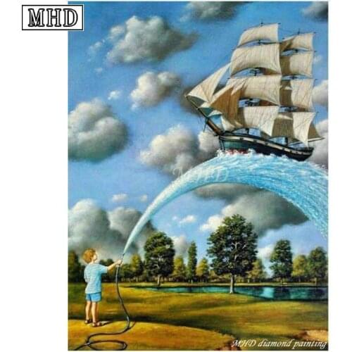 MHD full round drill 5D DIY Diamond Painting Landscape 3D Diamond Cross Stitch New Arrival Rhinestone Decorative Crafts Kit