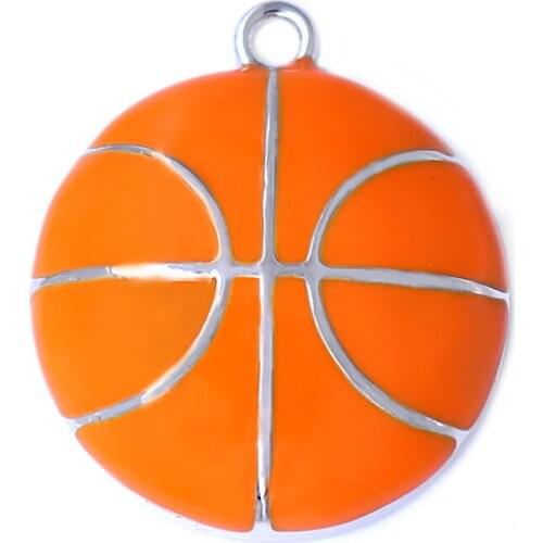 Fashion enamel color classic basketball pattern pendants basketballs enthusiasts jewelry pendant custom wholesale