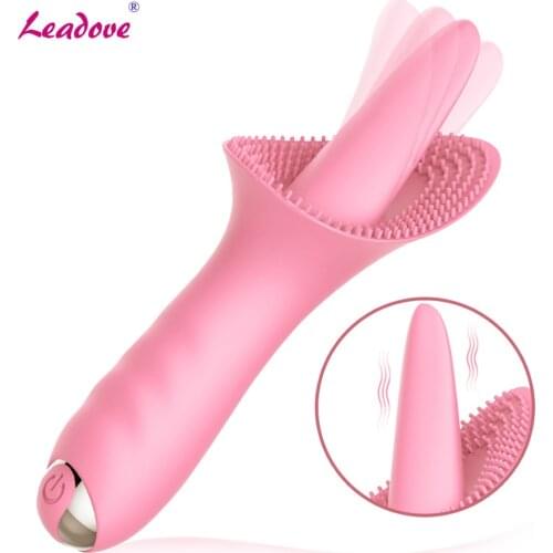 Strong USB Charge Silicone Innovative G-spot Vibrator Tongue Massage 10 Speeds Vibrating Clitoris Stimulator Sex Toys for Women