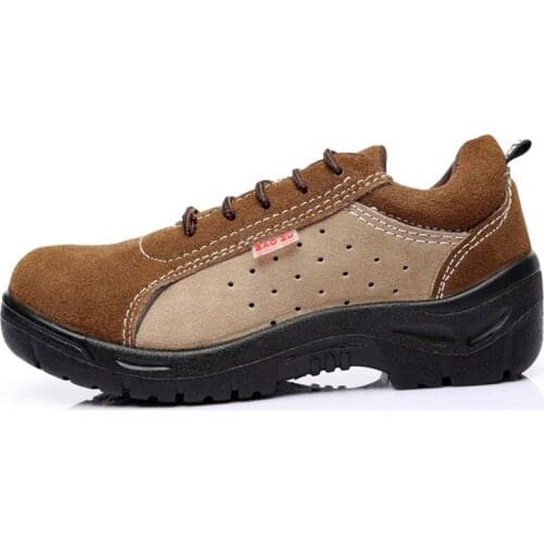 Men Steel Toe Cap Work Safety Shoes Men Sneakers Outdoor Anti-slip Steel Puncture Proof Genuine Leather Safety Boots Shoes