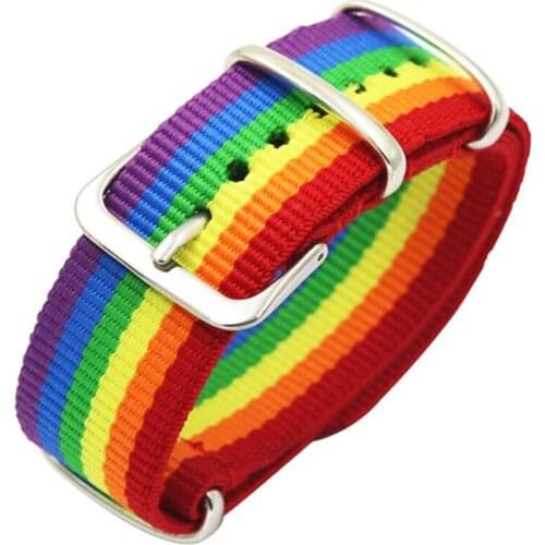 Nylon Rainbow Lesbians Gays Bisexuals Transgender Bracelets For Women Girls Pride Woven Braided Men Couple Friendship Jewelry