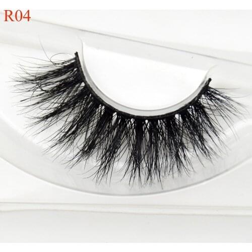 Mink Eyelashes Natural Long Crisscross 3D Mink Lashes Hand Made False Lashes Plastic Cotton Stalk Makeup False Eyelash R04