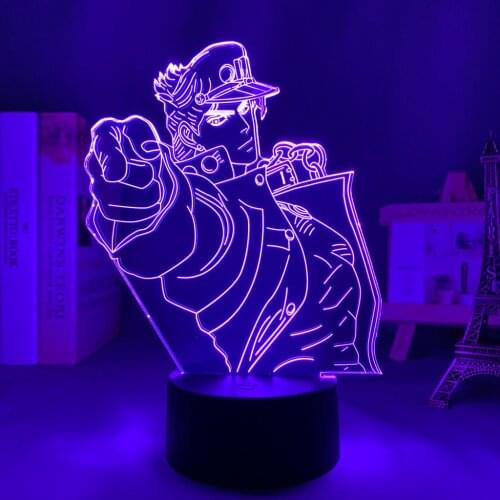 New 3d Light Anime JoJo Bizarre Adventure Jotaro Kujo for Bedroom Decor Light Birthday Gift for Him Jojo Led Lamp Manga