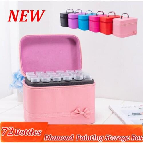 New 72 bottles of diamond painting box toolbox storage box luggage bracket handbag zipper design shockproof and durable gift