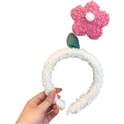 Women Girl Cute Soft Cartoon Flower Headband Winter Autumn Headwear Hair Hoop