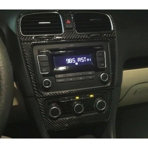 Fit For Volkswagen Golf 6 MK6 Center Vent Radio A/C Console Panel Real carbon fiber Cover Trim