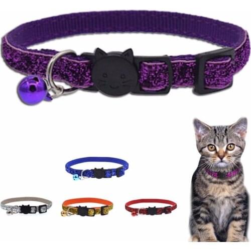 Cat Collar Bell Safety Adjustable Collar Neck Strap Breakaway Collar with Bell for Pet Puppy Decor