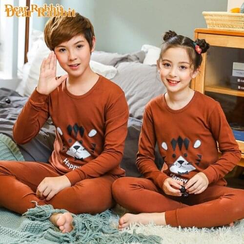 Girls Sleepwear autumn Winter Cotton Pajamas Sets Children Homewear for Boy Pyjamas Kids Nightwear 9-19Y Teenage Pijamas Clothes