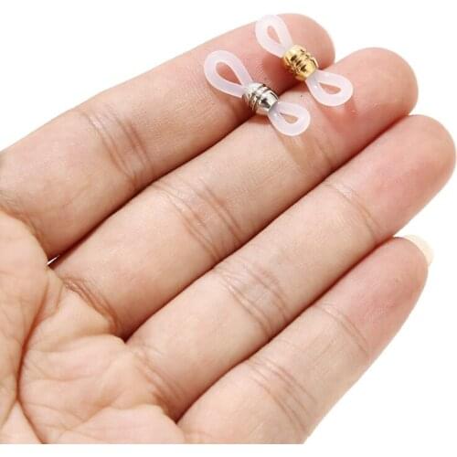 Top stainless steel Rubber Adjustable Eyeglass Chain Ends Eyeglasses Strap Holder Spectacle Chain Loops for Eyeglass Chain