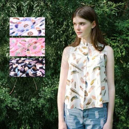 16 mm digital inkjet silk fabric breathable crepe de chine silk fabric dress fabric natural silk fabric wholesale silk cloth