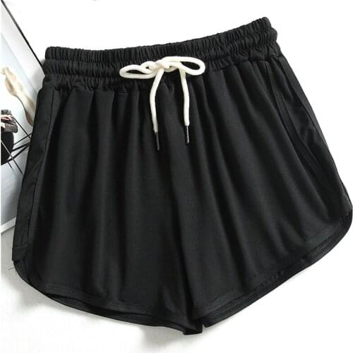 New Summer Womens Shorts Casual Jogging Solid Color Run Shorts Female Fashion Streetwear Drawstring Elastic Waist Short Women