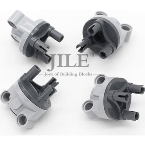 Technology Steering Axle with 2 Pin Holes with Dark Bluish Gray Wheel Hub Complete Assembly Building Blocks Compatible 11950c01