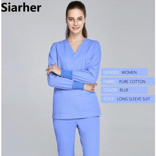 Unisex scrubs set pet grooming work clothes suit men and women split scrubs uniforms multiple colour Laboratory suit work set