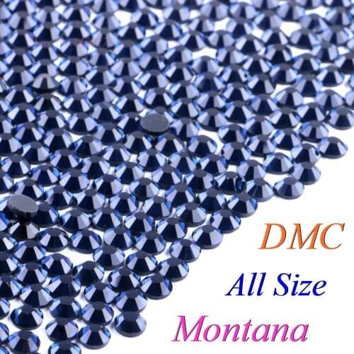 All Size! Montana, DMC Hotfix Rhinestone SS6 SS10 SS16 SS20 SS30 Glass Crystals Stones Hot Fix Iron-On FlatBack With Glue
