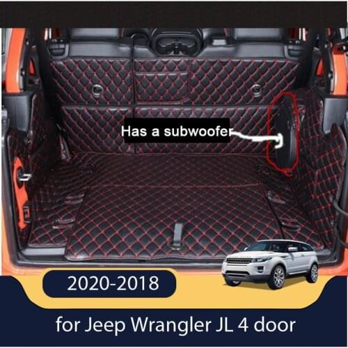High quality! Special car trunk mats for Jeep Wrangler JL 4 door 2020-2018 waterproof cargo liner boot carpets for Wrangler 2019