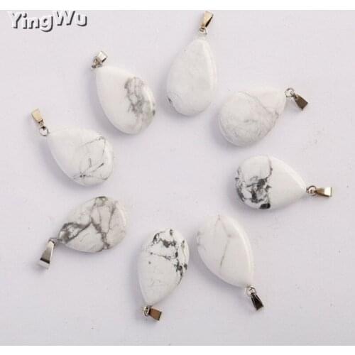 Yingwu Free shipping 2020 fashion wholesale natural stone pendants water drop pendant Charms fit Necklaces making 8pcs/lot