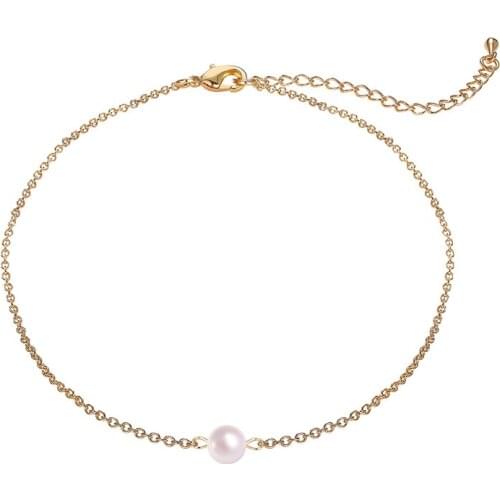 Pearl Choker Necklace Popular High-gloss Pentagram Sequin Necklace Alloy Clavicular Chain Pearl Necklace Jewelry