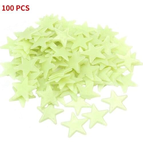 100Pcs Luminous Stars Fluorescent Wall Stickers Bedroom Stickers ChildrenS Room Creative Decoration 3D Stereo Wall Stickers