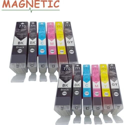 12 ink for canon 770 PGI-770 compatible ink cartridge full ink For canon PIXMA MG5770 MG6870 MG7770 printer PGI770