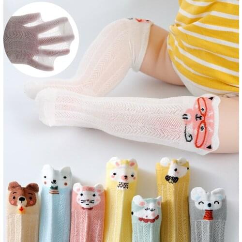3Pairs/Lot Summer Mesh Baby Socks Cute Cartoon Fox Lion Kids Long Socks Baby Boy Girls Cotton Knee High Socks Leg Warmers