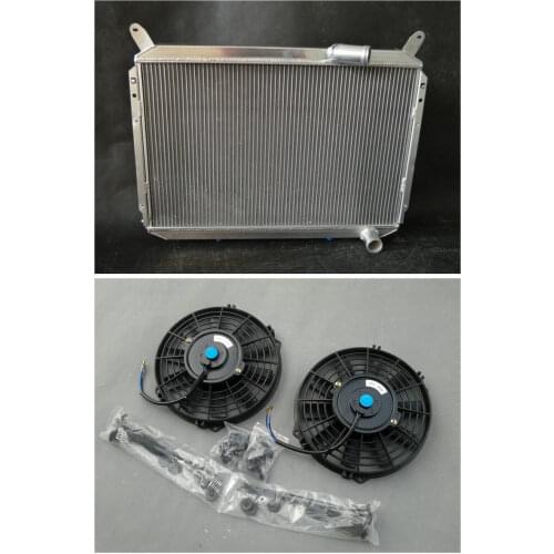3 Row All Aluminum Radiator +2*Fan For Nissan 300ZX 300 ZX 1984-1989 1985 1986 1987 1988