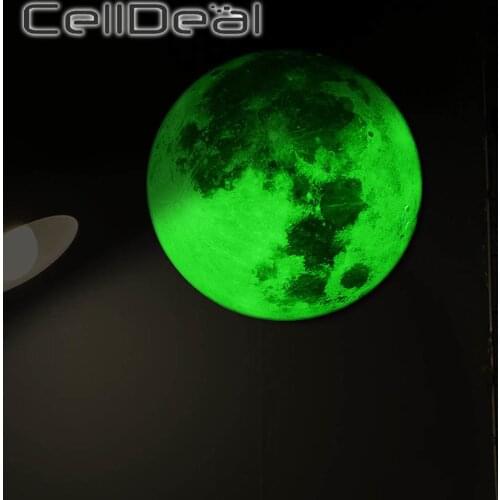 30cm Luminous Moon 3D Wall Stickers Glow In The Dark for Living Home Kids Room Bedroom Decor Fluorescent Green Blue Stickers