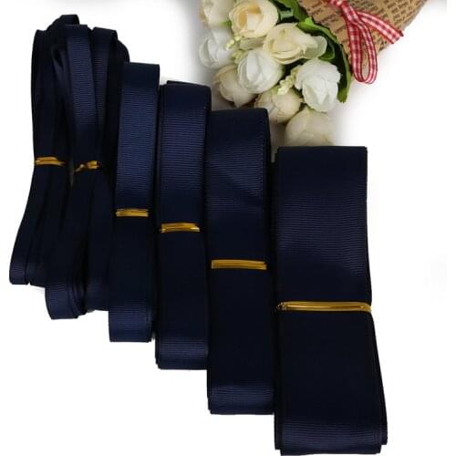5 Yards 7/10/15/20/25/38mm Navy Grosgrain Ribbons Packing Material DIY Crafts Decor Wedding Party Decoration Gift Wrapping