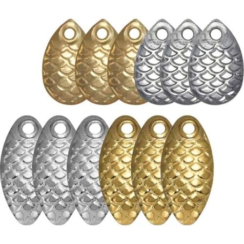 50pcs/lot DIY Fly Fishing Lure Accessories Noise Metal Water drop Sequin Small Spoon Carp Trout Spinner Lure Silver Gold