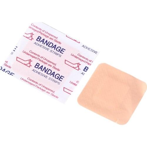 50Pcs/lot Waterproof Skin Color Square Band Aid Adhesive Bandages for Outdoor Wound Closure Aid Band Wholesale