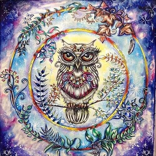 5D DIY Diamond embroidery colored owl diamond painting Cross Stitch full square drill Rhinestone mosaic decoration painting gift