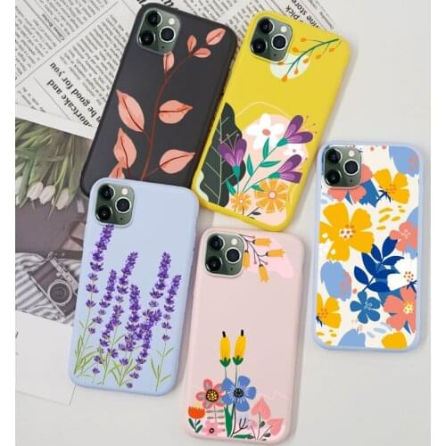 Watercolor Silicone Case For iPhone XR 11 Pro Max XS X 6 6S Plus SE 2020 7 8 Plus Phone Cover Thin TPU Matte Case For iPhone XR