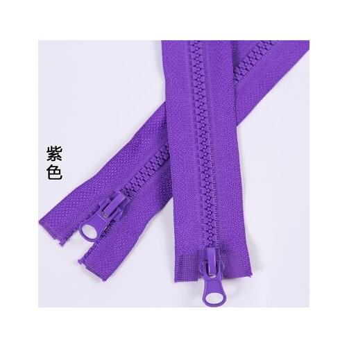 Free shipping 5pcs/lot purple 120cm 5# double head zipper resin double sliders open-end garment Placket bedding bag zipper