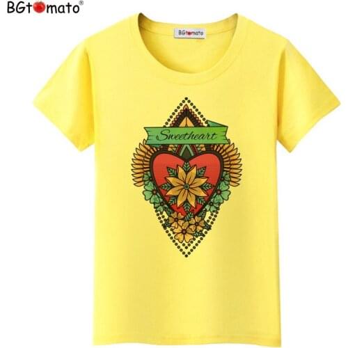 BGtomato Beautiful design brand t-shirts Short sleeve casual shirts for women Good quality casual tops women tees cheap sale