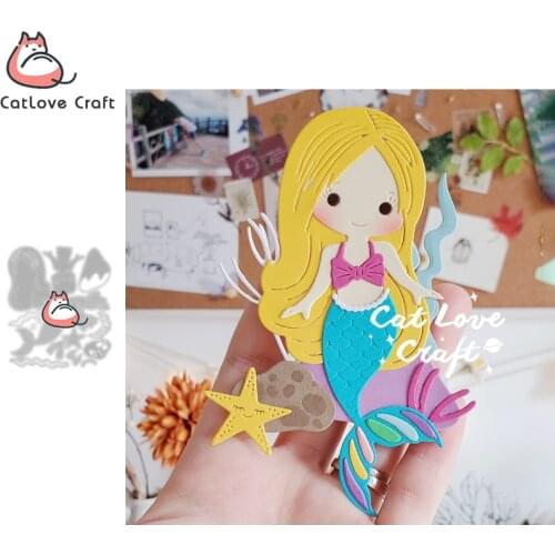 Catlove Mermaid Girl Metal Cutting Dies Scrapbooking Mold Stencil Die Cuts Card Making DIY Craft Embossing New Dies For 2021