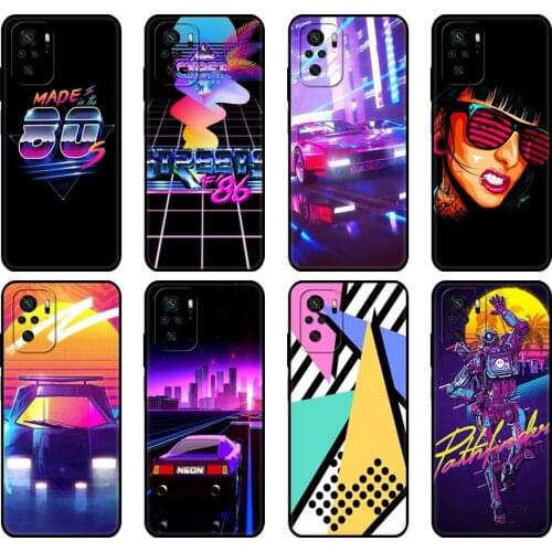 Black tpu Case For Xiaomi Redmi 9T Case Redmi Note 9T Note 10 Pro Case Retro Vaporwave Vintage 80s