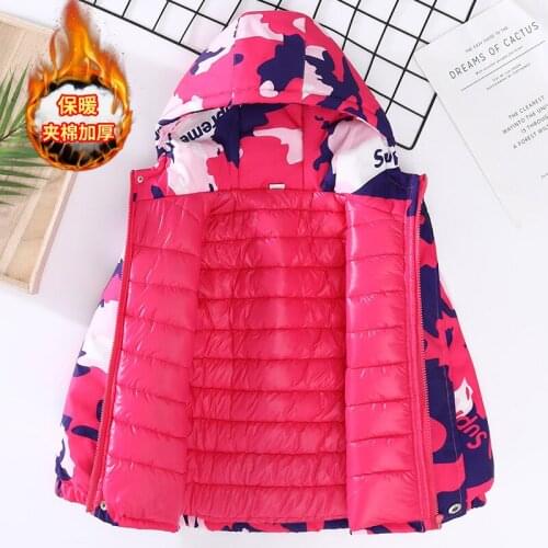 Childrens Autumn and Winter Plus Cotton Thickening Jackets Older Children Cotton Clothes