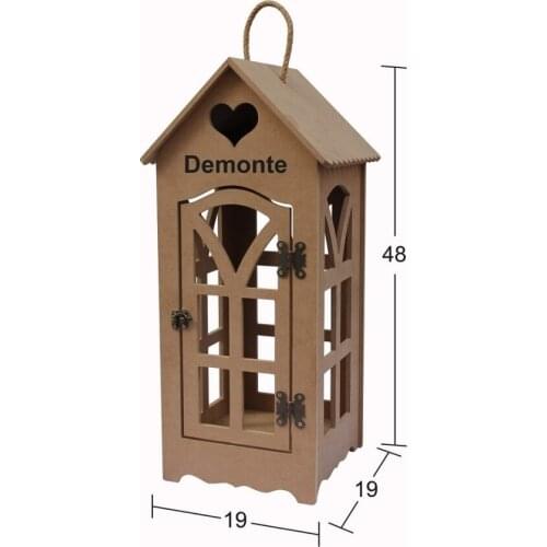 L344 Medium Size Home Lantern, Disassemble Raw Wood Decorative Oil lamp