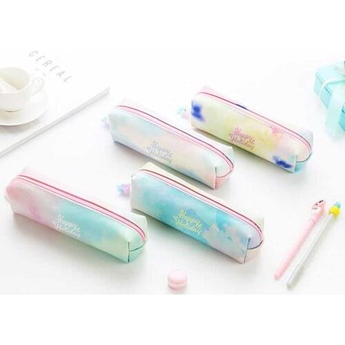Unicorn Pencil Case Colorful Pink Make UP Gift Estuches School Pencil Box Pencilcase Kawaii Bag School Supplies Stationery
