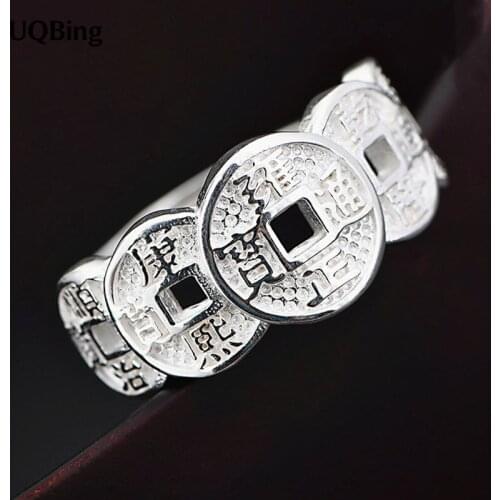 925 Sterling Silver Chinese Word Lucky Rings For Women Jewelry 2020 Free Shipping