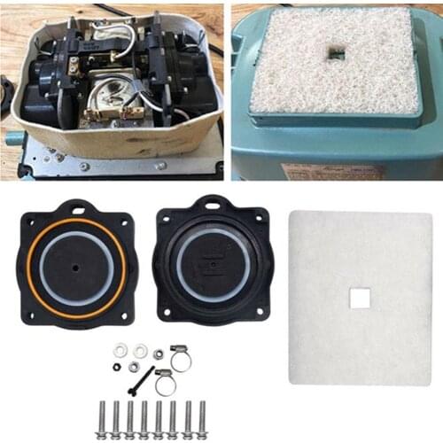Air Pump Diaphragm Rebuild Repair Kit Air Valves+Filter Element Set For Hiblow HP-80 HP-60 Linear Septic Air Pump