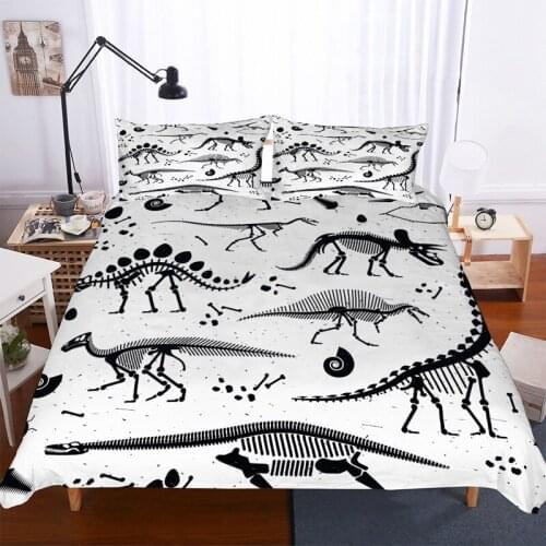 Fanaijia cartoon dinosaur Bedding Set single dinosaur fossil Duvet Cover with Pillowcase Set Children bed linen