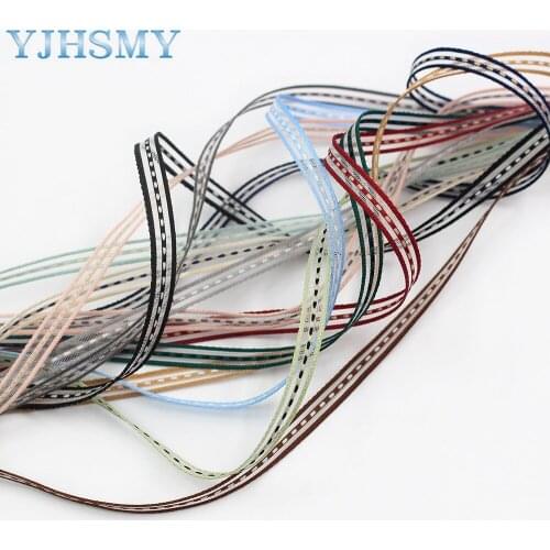 L-20717-695 6mm Striped wire mesh print Pattern Ribbon , 5 yards DIY handmade hair accessories Material , Bow Decoration
