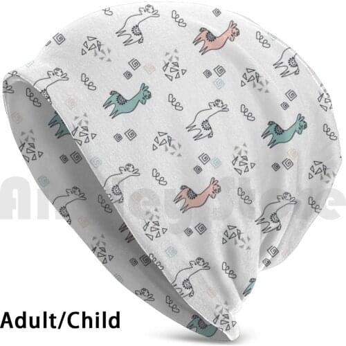 Cute Llama Animals Hat 1651 Hat Cute Black White Llama Animals Doodle Heart Doodles Pink