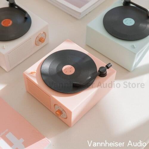 Radio Vintage Music Box Wireless Bluetooth Speaker Built-in Stereo Microphone Retro HIFI Aux Support Portable Record Player