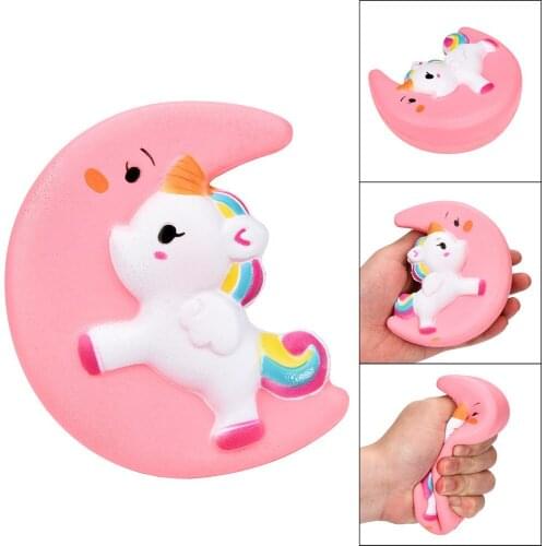 Squishy Toy Cute Moon Unicorn Scented Cream Slow Rising Squeeze Toy Fun Anti Stress Decompression Toys Oyuncak #W046