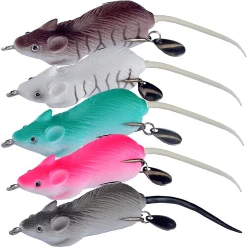 1Pcs Topwater 3D Eyes Soft Mouse Bait 6cm 12.5g Fishing Lure Floating Crankbait Artificial Wobblers Fish Tackle For Pike Bass