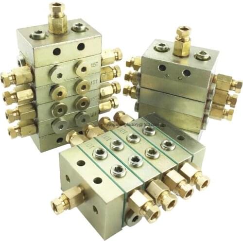 Grease distributor progressive feeder block lubrication Resistance separator valve manifold 0.16cc/cyc 10 outlet JPQ-1000-10