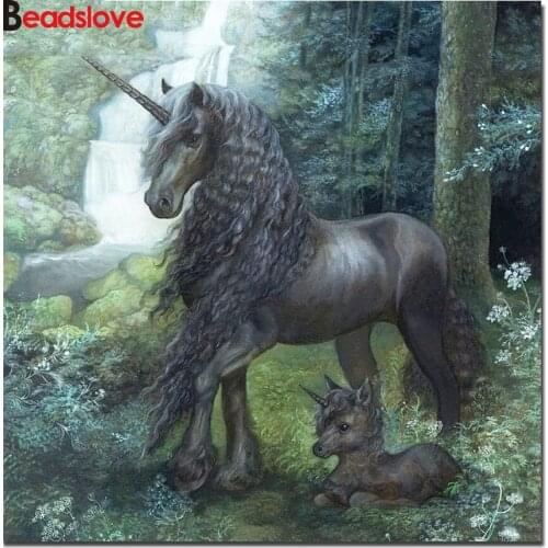 Full Diy Diamond Painting Cross Stitch Handcraft Embroidery Mosaic Set Unicorn Animal Rhinestones Needlework