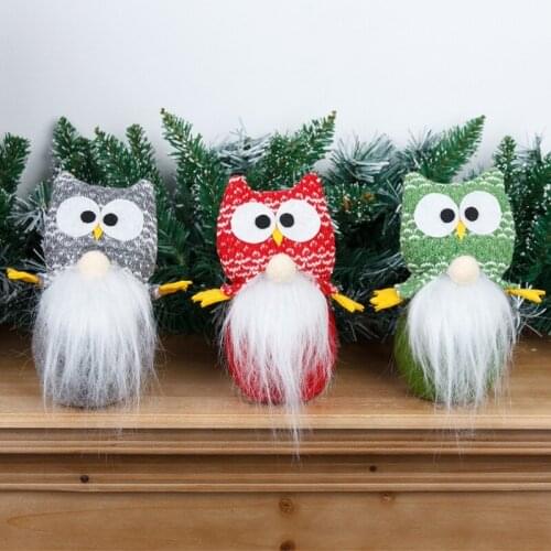 Christmas Decorations Marry Christmas Knitted Fabric Faceless Owl Dolls For Parties Home Decoration Childs Gifts Drop Ornaments